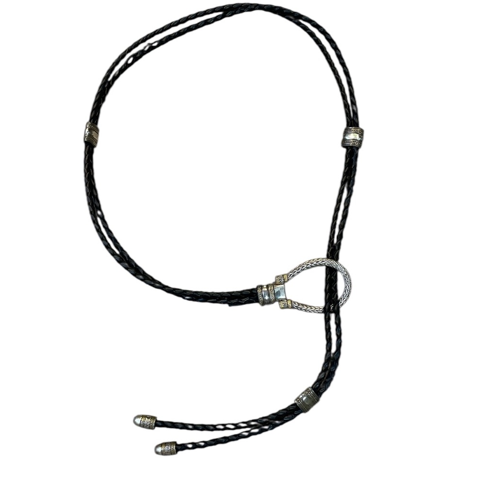 Vintage Enmon Black Leather Western Belt Horseshoe Silver Tone Gold Tone Size XL